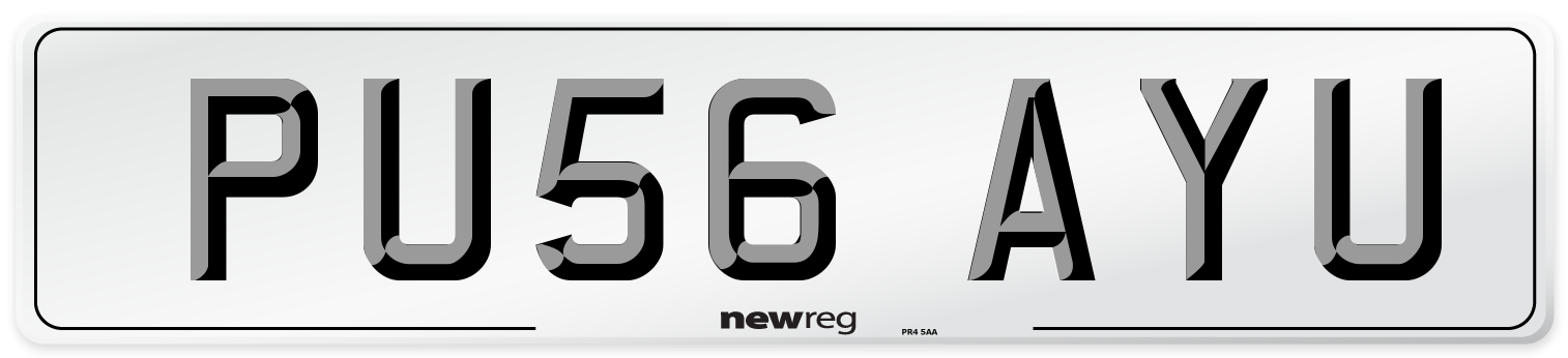 PU56 AYU Number Plate from New Reg